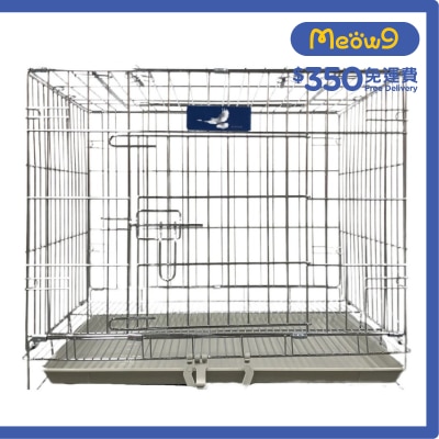 PIGEON Double Door Folding Metal Dog Cage (Silver Colour) -Dog & Cat (60x42x51)- Pigeon