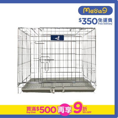 PIGEON Double Door Folding Metal Dog Cage (Silver Colour) -Dog & Cat (60x42x51)- Pigeon