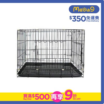 白鴿牌 - 二呎 噴漆雙門摺籠 (黑爆花) - 小/中型貓犬適用 (60x42x51) - Pigeon