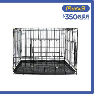 PIGEON Double Door Folding Metal Dog Cage (Black Pop) (60x42x51) Pigeon image