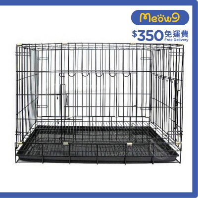 """ PIGEON""" Double Door Folding Metal Dog Cage (Black Pop)- (47x32x38)  - Pigeon