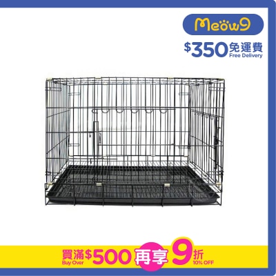 白鴿牌 - 一呎半 噴漆雙門摺籠 (黑爆花) - 小/中型貓犬適用 (47x32x38) - Pigeon