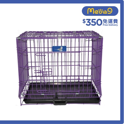 PIGEON Double Door Folding Metal Dog Cage (Purple)-Dog & Cat (47x32x38)  - Pigeon