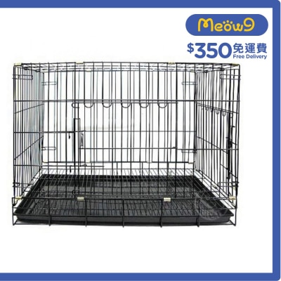 """ PIGEON""" Double Door Folding Metal Dog Cage (Black)-Dog & Cat (47x32x38)  - Pigeon