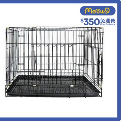 """ PIGEON""" Double Door Folding Metal Dog Cage (Black)-Dog & Cat (47x32x38)  - Pigeon