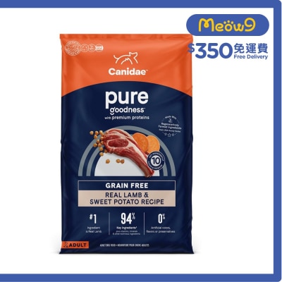 CANIDAE GRAIN FREE PURE (Real Lamb & Sweet Potato Recipe) 22lb Dog Food- CANIDAE