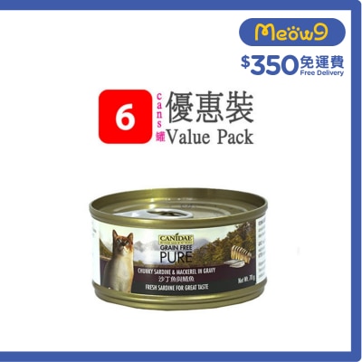 CANIDAE - 無穀物沙丁魚與鯖魚貓罐頭 (70g x 6) - CANIDAE 咖比