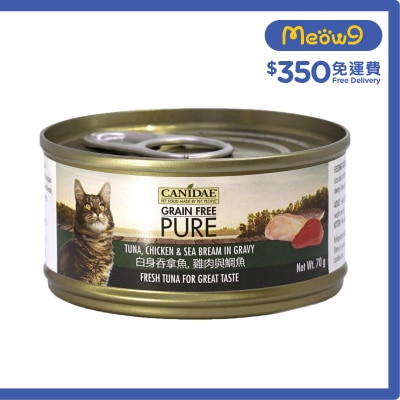 CANIDAE - 無穀物白身吞拿魚，雞肉與鯛魚貓罐頭 (70g) - CANIDAE 咖比