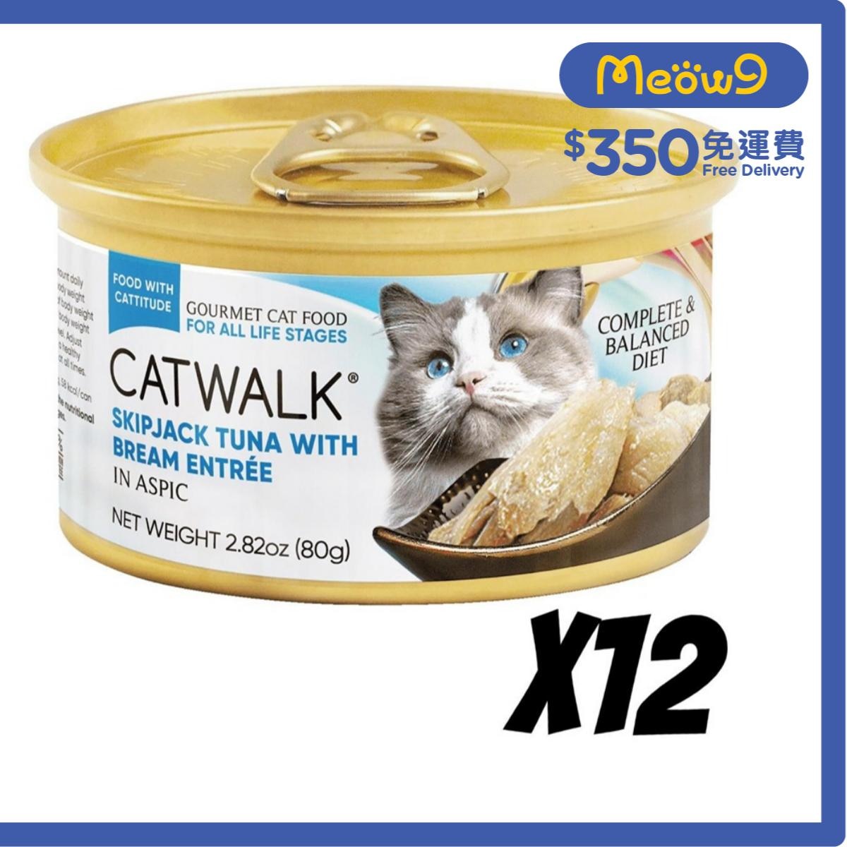 CATWALK [12罐] 鰹吞拿魚 + 鯛魚- 貓罐頭(80gx12)- Catwalk