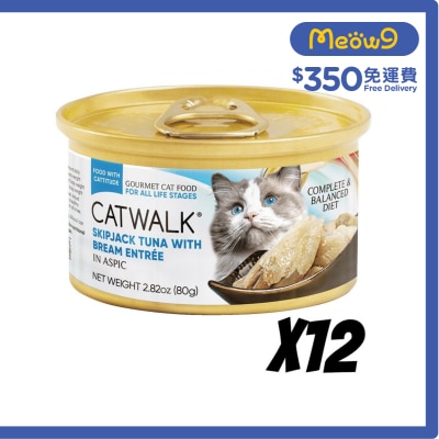 CATWALK Skipjack Tuna with Bream-Cat Can (80gx12)- Catwalk
