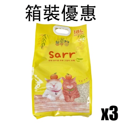 SARR - 韓國除臭益生菌＋木薯混合豌豆豆腐貓砂 原味 3.0mm (18L x3) 新配方