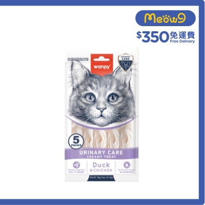 WANPY - 日式鴨肉+雞肉味滋味肉泥 貓零食 (尿道護理) (14g x5 pcs)