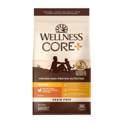 WELLNESS - CORE+ Deboned Chicken + Turkey Indoor Formulal (11 lb) Adult Cat food 08853