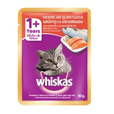 WHISKAS Mackerel & Salmon Cat Pouch (80g) 550079 image