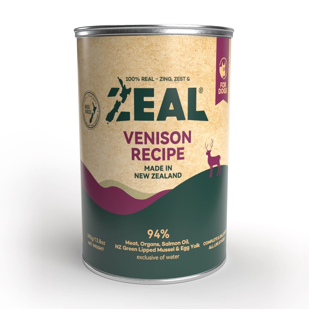 ZEAL 無穀物鮮肉狗罐頭 - 鹿肉配方 (390g)