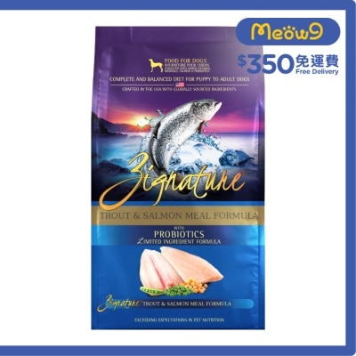 ZIGNATURE [With Probiotics]Trout & Salmon Formula Dry Dog Food (25lb)- ZIGNATURE