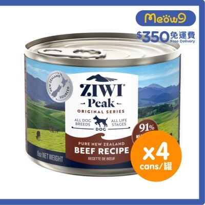 ZIWIPEAK [4罐裝] 鮮肉狗罐頭 - 牛肉配方 (170g/6oz x4) - Ziwipeak