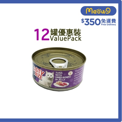 TASTY PRIZE [12cans]Tuna with Dried Bonito in Jelly (70g x12) cat can 21084 image