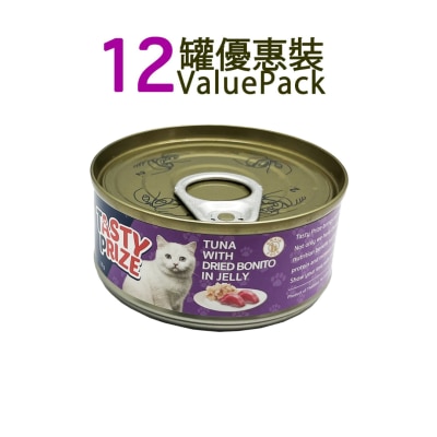 滋味賞 - [12罐裝]吞拿魚+鰹魚乾 (啫喱) (70g x12) 貓罐頭 21084