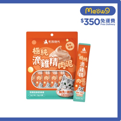 PETSTIMES Ultra pure chicken meat puree cat snack (tuna + chicken) 15g x6 198524 image