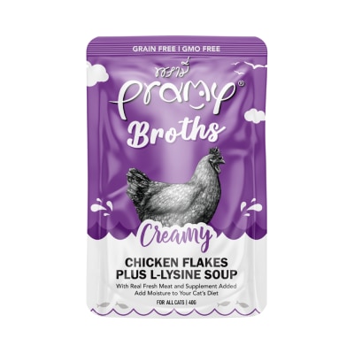 PRAMY Creamy soup whit Chicken flakes Plus L-lysine  Cat soup (40g)