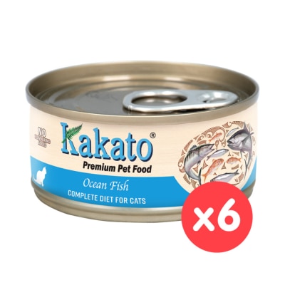KAKATO - Complete Diet Tinned Food - Ocean Fish Cat Food (70g x6)