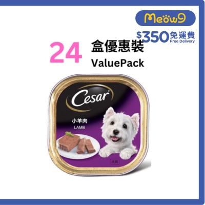 西莎 [盒裝優惠] CESAR 純鮮肉系列*小羊肉*(100g x24) 狗餐盒 0868 image