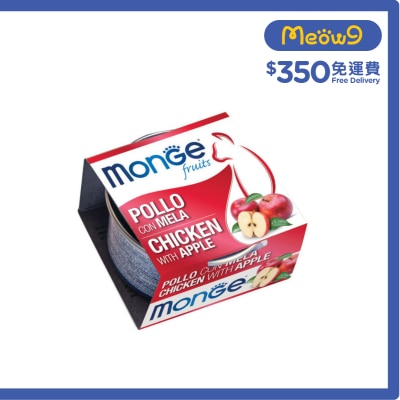 MONGE - Fruits - Chicken + Apple Flavor (80g) Adult Cat Can 013345