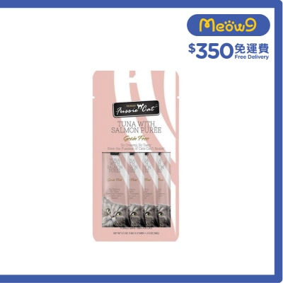 FUSSIE CAT - Tuna with Salmon Puree(nude) Lickable Cat Treat Creamy Snack Stick (14gx4pcs) 13612